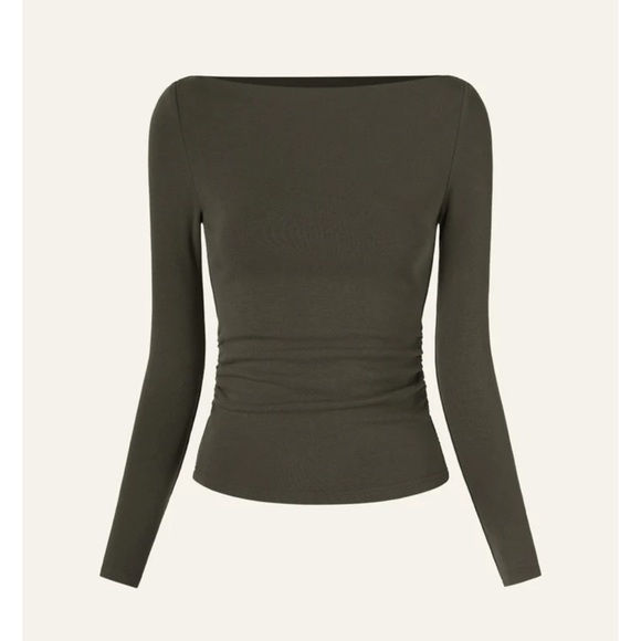 OGL Eco-Mousse® Modern Side Ruched Boatneck Brami Top - Picture 2 of 7